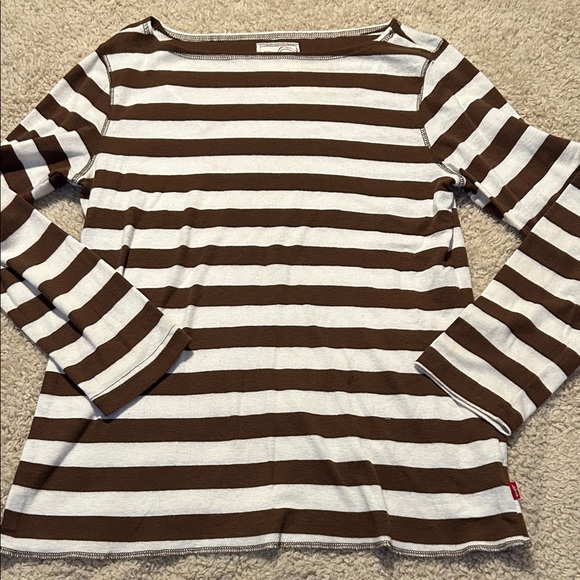 Levi's Brown and White Striped Top - Picture 1 of 2